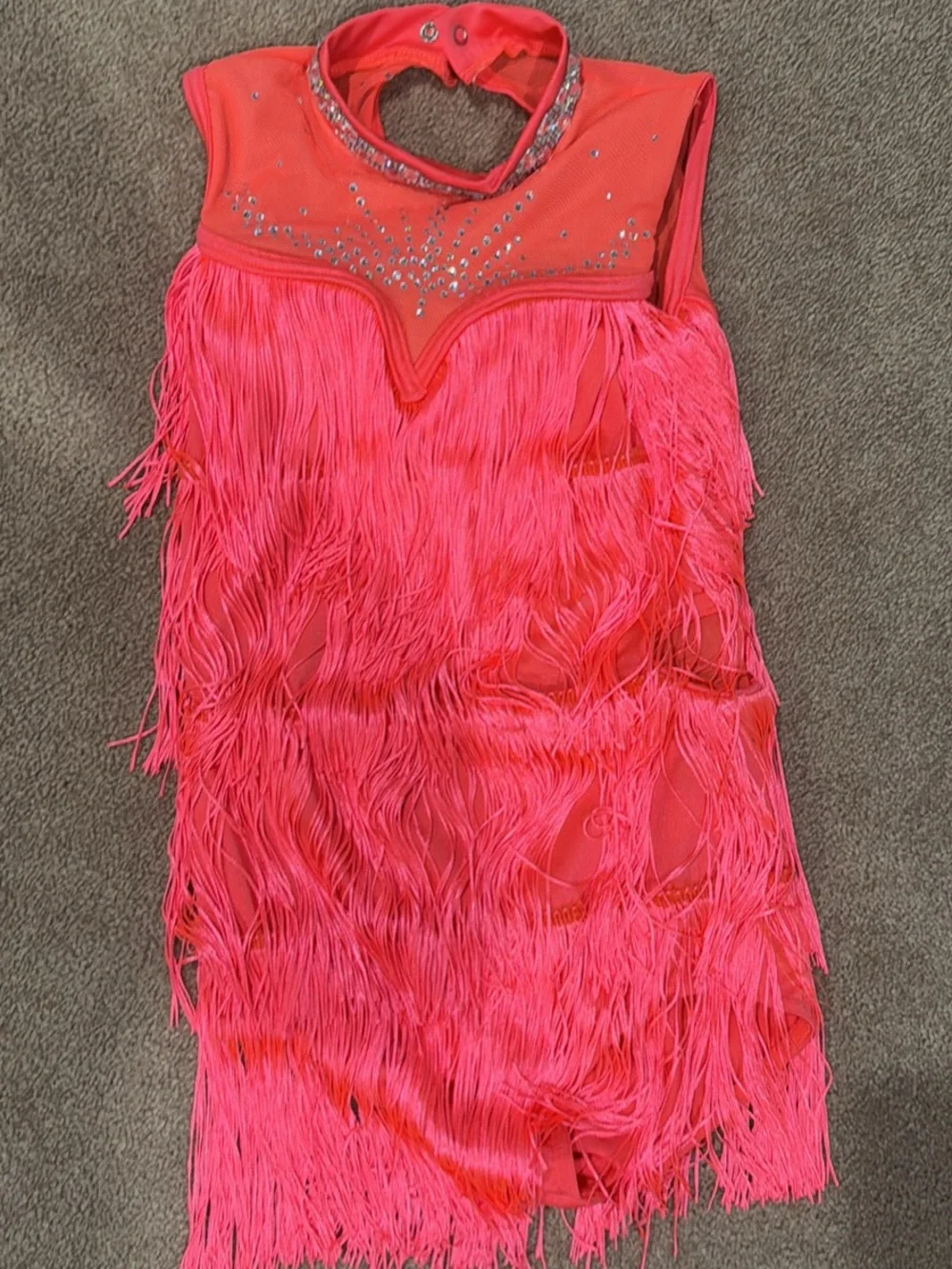 Weissman Hot Pink Fringe Dance Costume